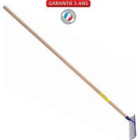 Geschmiedeter Rechen mit 12 gebogenen Zinken und Holzstiel, 1,65 m OUTILS PERRIN