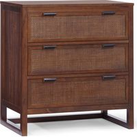 Teamson Home Hatteras Chest of Drawers 3 Drawer Bedroom Dresser, Walnut