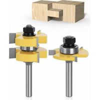 8mm Queue Langue Appariée et Fraise de Rainure Set 3 Dents Forme T Cutter en Bois de Coupe Outil de Travail du Bois