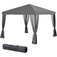 Tonnelle pop-up Barnum pliant 3x3 m 4 moustiquaires sac transport gris