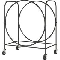 Soporte para Leña avec Ruedas Extérieur Intérieur Métallique Noir 51x30x60 cm