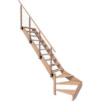 Escalier bois quart-tournant gauche avec garde-corps, Novesta KORDO