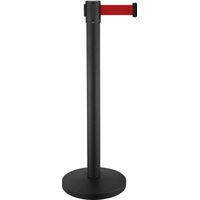 Poteau De Guidage Eco Noir Poteau Avec Sangle Rétractable Noire De 2m - Viso