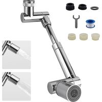 Extensión de grifo universal de 1440°, 2 modos de salida de agua, grifo de cocina multifuncional con filtro antisalpicaduras, extensión de grifo giratoria para lavabo de baño.