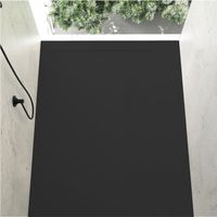 Piatto doccia ultrasottile 90 x 100 cm COSME in resina finitura ardesia nero