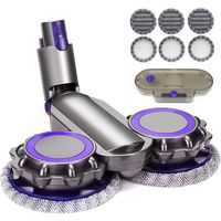 Tête de balai électrique pour nettoyage à sec et humide, compatible avec les aspirateurs Dyson V6, V7, V8, V9, V10 et V11 + réservoir d'eau + 6 têtes de balai
