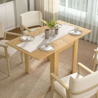 Table à manger extensible rectangle pour 4 à 6 personnes. table de cuisine 70-140 cm. patins en feutre. bois naturel