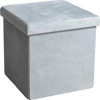 Faltbarer Sitzhocker Fußhocker Hocker Aufbewahrungsbox Sitzwürfel Sitzmöbel Box Hellgrau