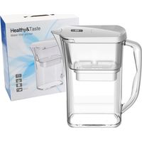 Carafe filtrante 2,5 L – Filtration 150 L – Réduit le chlore, le calcaire et les métaux lourds – Carafe d’eau filtrante écologique sans BPA 248110268 mm