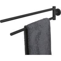 Tiger Handtuchhalter 2 armig Wand Boston, Handtuchstange zweiarmig zum Bohren, Edelstahl schwarz