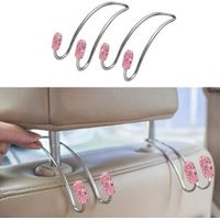 Accessoires de voiture roses pour femmes, 2 crochets décoratifs rose vif pour sacs et sacs, support de siège arrière durable, crochets de sac à main