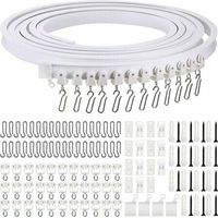 5 Meter Foldable Ceiling Curved Curtain Track Flexible Curved Curtain Track Soft Curtain Track for Curtain Track with Metal Curtain Hooks, Room Divider for Curtains