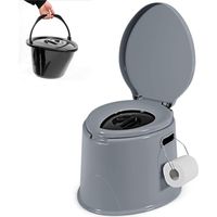 Costway – Toilette sèche portable 5L – Seau intérieur amovible – Charge max 200 kg – Conception ergonomique pour camping et randonnée