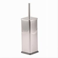 Portascopino Bagno Wc Toilette Quadrato Cromato Nero Con Scopino Completo 87461