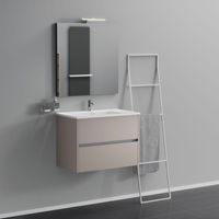 Inda - Mobile bagno 2 cassetti L.80 con lavabo specchio e lampada