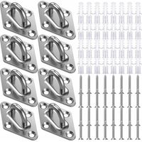 Ösenplatten, 8 Stück Edelstahl-Rhombus-Ösenplatten, Hochleistungs-Deckenhaken-Set, Deckenaufhängungshaken, Wandbefestigungsring, Ösenbolzen zum Aufhängen von Gegenständen