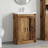 vidaXL Meuble sous lavabo de salle de bain Bois ancien