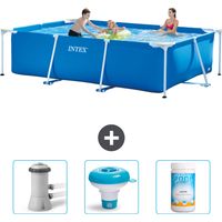 Intex – Piscine tubulaire rectangulaire 300x200x75 cm – PVC renforcé – Installation rapide en 30 minutes – Pompe à filtre 2271 l/h incluse