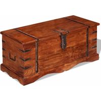 Vidaxl – Coffre de rangement en bois massif – Finition miel – Dimensions 100x50x45 cm – Idéal pour vêtements et accessoires