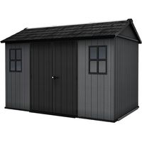 Keter Newton Plus Shed 11x7.5ft - Grey, All Weather Resistant, Easy to Clean