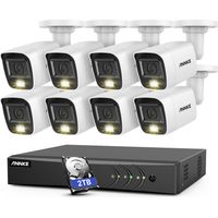 ANNKE 8CH CCTV Kits 5 in 1 DVR 82MP Smart IR 82MP Built-in Mic Waterproof Remote Monitoring Security CCTV Camera System - 2TB HDD