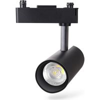 Aigostar - Foco de carril LED Trifásico Negro, 15W, 4000K luz neutra , 1200lm, ángulo de haz de 24 °. Focos giratorios para interiores. Uso profesional: tiendas, galerías etc. o vivienda particular.