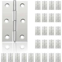 HONORNIC - 24 Pcs Small Door Hinges, Stainless Steel Hinges, DIY Door Hinges for Cabinet Doors, Piano Hinges, Jewelry Boxes