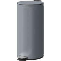 Poubelle cuisine 30L avec pédale, couvercle à fermeture douce, seau amovible gris