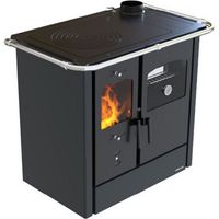 LINCAR 8020034707609 Nada Cucina a Legna con Forno 41 L Acciaio Smaltato Focolare in Ghisa e Vermiculite (98x62x83-85 cm) colore Antracite