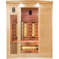 Sauna a infrarossi Apollon Quartz 3 posti - 153 x 128 x 190 cm - Legno di abete rosso - Francia Sauna