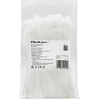 Bridas Qoltec 4,8 x 160 mm 100 unidades Nailon 66 UV Blanco