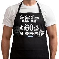Tablier de barbecue amusant pour homme, noir, cadeau d'anniversaire 30/40/50/60/70 ans