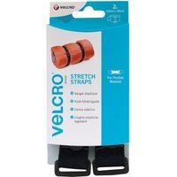 Velcro Sangle Elastique 25mmx680mm 2pcs Noir