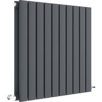 Hudson Reed Sloane Double Designer Horizontal Radiator 600mm H x 586mm W - Anthracite