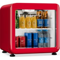 Klarstein Audrey Evo Drinks Fridge 45 L - Réfrigérateur à boissons avec porte vitrée, éclairage LED, température réglable de 0 à 10 °C, fonctionnement silencieux