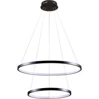 Suspension LED moderne 2 anneaux noire 35W 4000K Polux