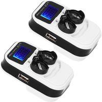 Chargeur de batterie bouton LCD 2 pièces pour LIR2016/2025/2032, CR2032, prise EU 100‑240V