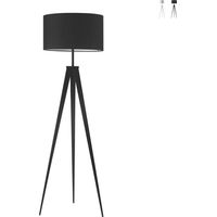 Stehlampe Dreibein aus Metall mit Stoffschirm Ibis - Schwarz