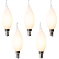 LUEDD Set di 5 lampadine LED E14 dimmerabili BXS35 opale 4W 450 lm 2200K
