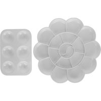 2Pcs Paint Palette Thicken Plastic Pigment Separation Plate Child Graffiti Art Supplies