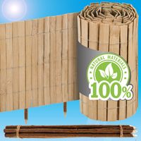300x40 Flexible Beeteinfassung Bambus - Rollborder Rasenkante Holz Beetumrandung