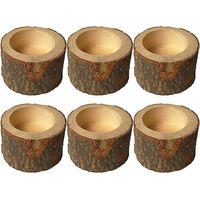 Lot de 6 bougeoirs en bois