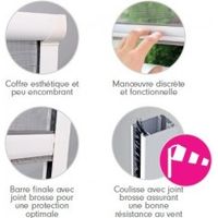 Moustiquaire enroulable Verticale Alu H230 cm x L150 cm Gris - Moustikit Confort