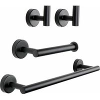 Juego de herrajes para baño de 4 piezas, baño negro mate, de