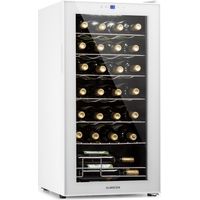 Klarstein – Cave à vin de vieillissement 28 bouteilles – Température réglable 7-18°C – Porte en verre – Moteur silencieux 39 dB – Design inox élégant