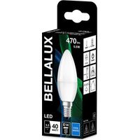 Lampadina LED E14 a fiamma smerigliata, 4,9W, bianco freddo.