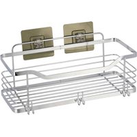 Grande cestino rettangolare in acciaio inox su schede adesive 3 m - cromo - Tendance