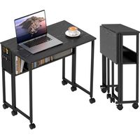 80 cm Drop Leaf Writing Work Desk - Black