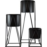 Cache-pot NAOMI en lot de 3 - 70 / 47 / 26 cm - pot en métal sur pied