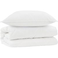 Ensemble de Duvet avec oreiller 2 pcs Blanc Microfibre